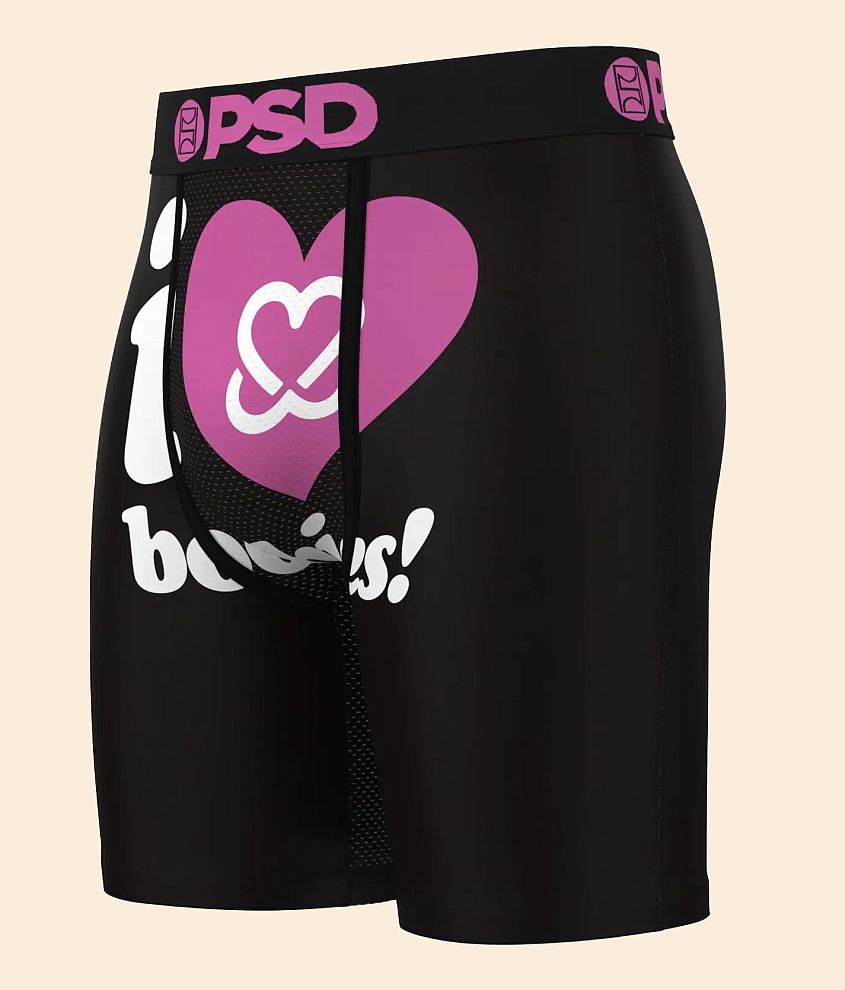 PSD I Heart Boobies Stretch Boxer Briefs front view