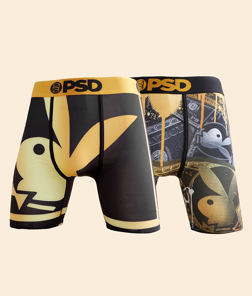 PSD 2 Pack Playboy Golden Stretch Boxer Briefs front view