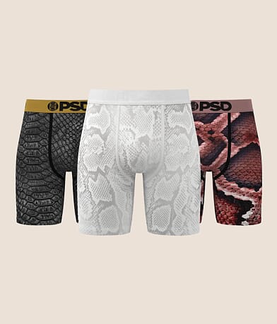 PSD 3 Pack Metallic Skins Stretch Boxer Briefs front view