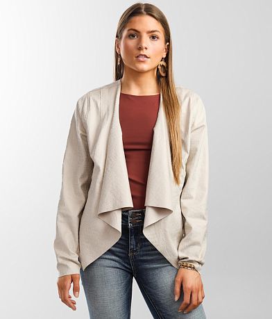 Willow & Root Snake Print Cropped Jacket front view