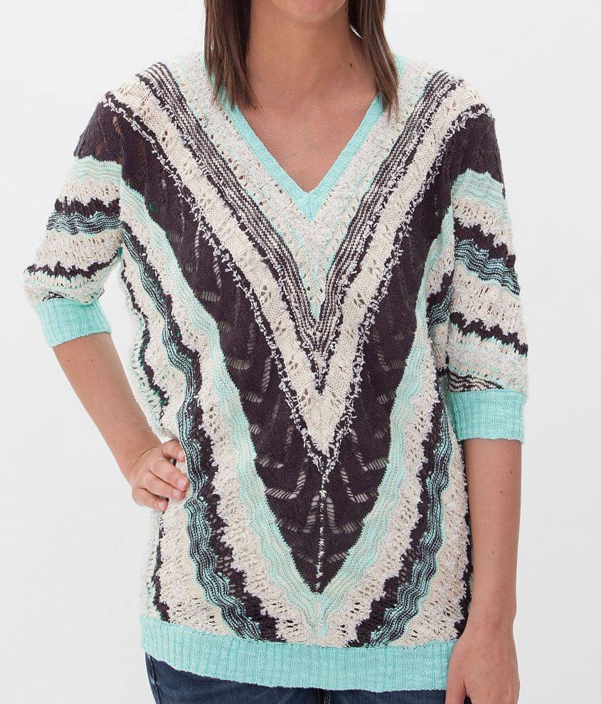 BKE Open Weave Sweater front view