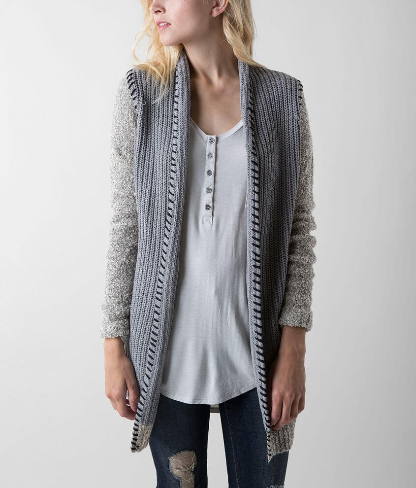 BKE Open Weave Cardigan Sweater front view