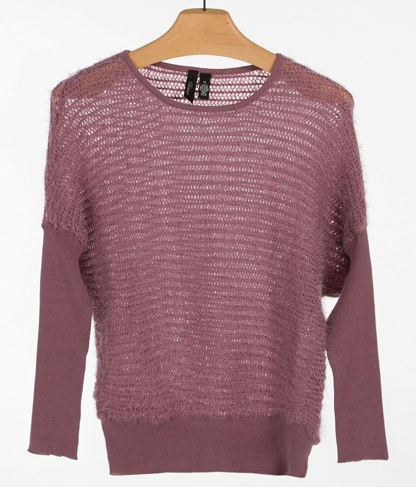 BKE Boutique Open Weave Sweater front view