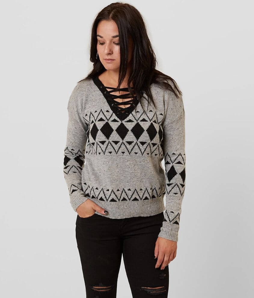 Gilded Intent Open Weave Sweater front view