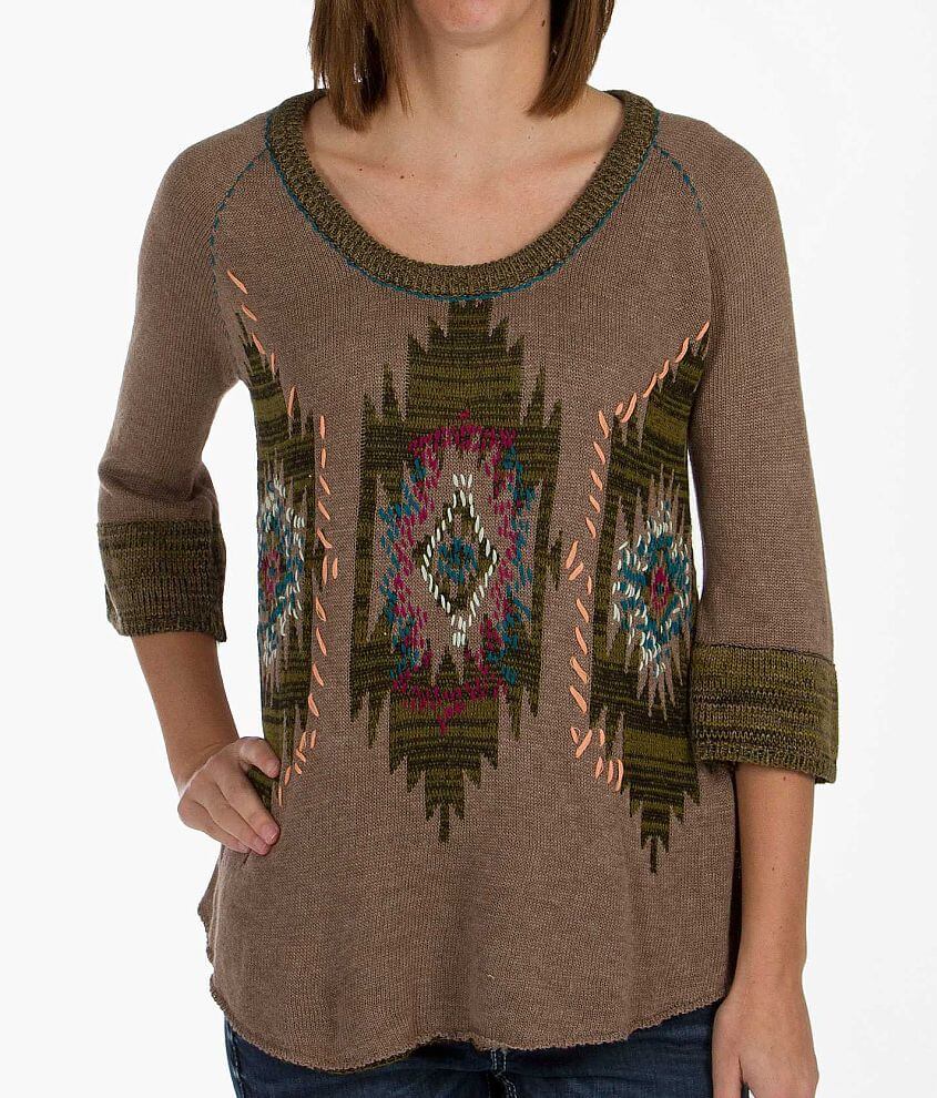 Gimmicks by BKE Pieced Sweater - Women's Sweaters in Taupe | Buckle