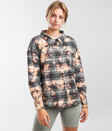 Gilded Intent Bleached Flannel Shirt full right side view