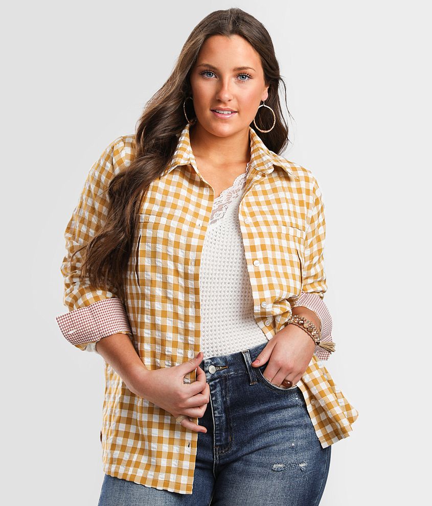 BKE Plaid Eased Fit Shirt front view