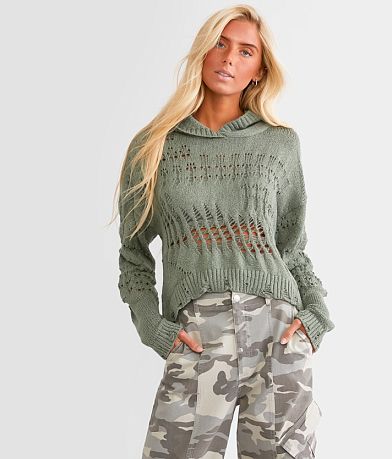 Gilded Intent Boxy Hooded Sweater front view