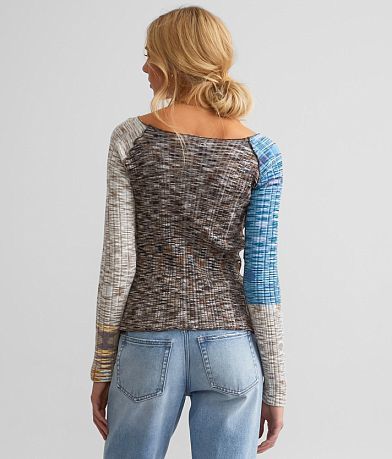 Gilded Intent Ribbed Color Block Top BACK