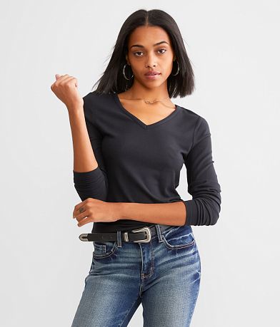 BKE Brushed Knit Top front view