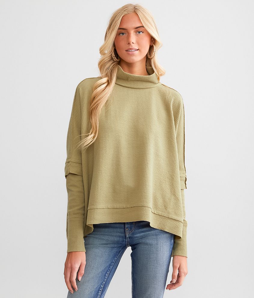 BKE Mock Neck Dolman Top front view