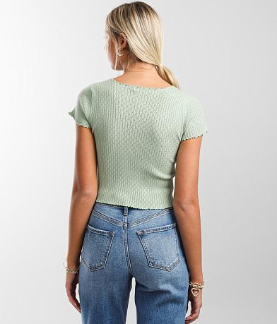 FITZ + EDDI Pointelle Cropped Top back view