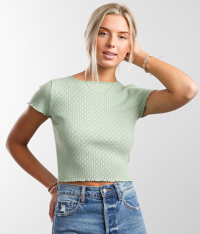 FITZ &#43; EDDI Pointelle Cropped Top front view