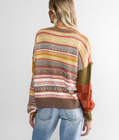 Gilded Intent Multi Stitch Boxy Sweater BACK