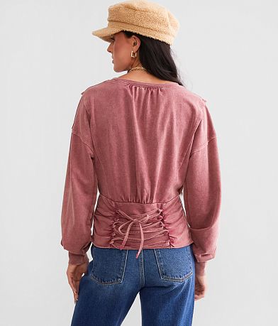 Gilded Intent Washed Corset Top BACK