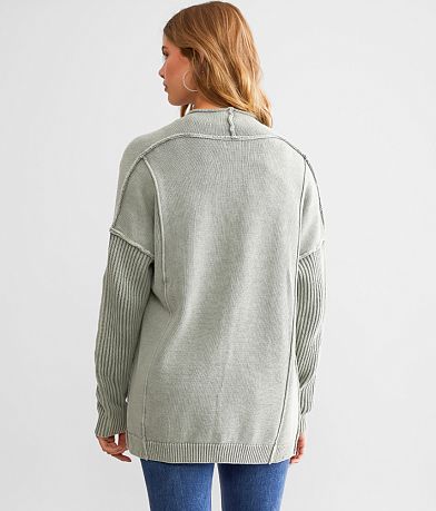 BKE Washed Cardigan Sweater BACK