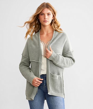 BKE Washed Cardigan Sweater FULL_LEFT_SIDE