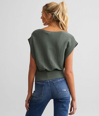 red by BKE Boatneck Sweater Vest back view