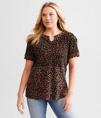 BKE Cheetah Print Pieced Top FULL_RIGHT_SIDE