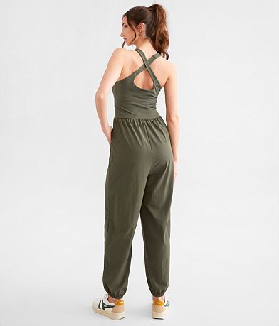 BKE Strappy Cut-Out Jumpsuit back view