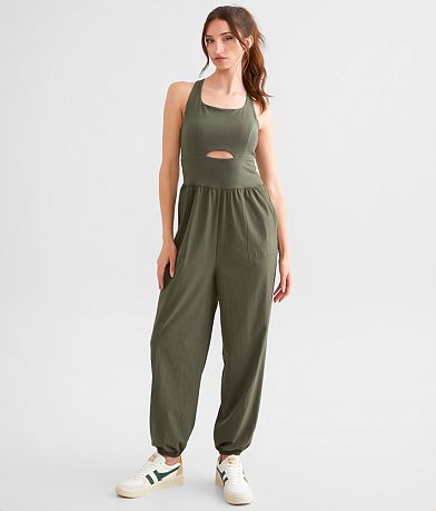 BKE Strappy Cut-Out Jumpsuit full left side view