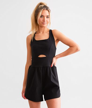 BKE Strappy Cut-out Romper front view