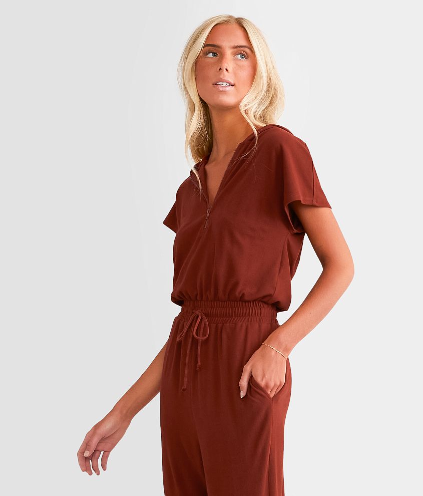 Hooded Quarter Zip Jumpsuit
