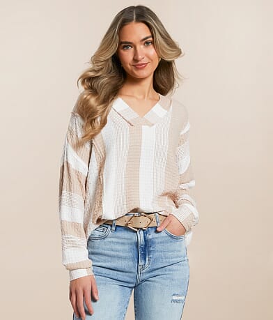 BKE Striped Top front view