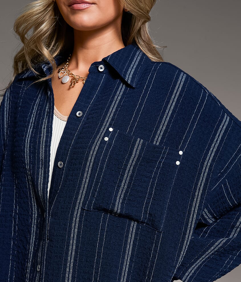 Variegated Stripe Oversized Shirt