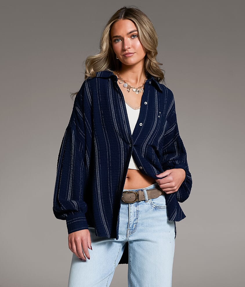 Variegated Stripe Oversized Shirt