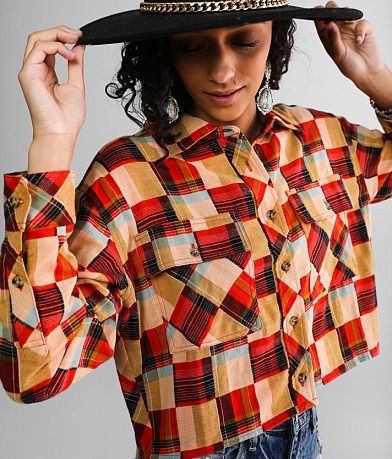 Gilded Intent Flannel Cropped Shirt MISC_DETAIL_1