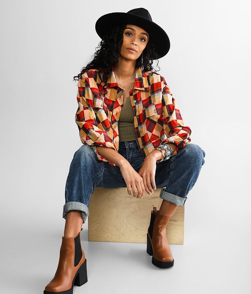 Gilded Intent Women's Cropped Flannel Shirt