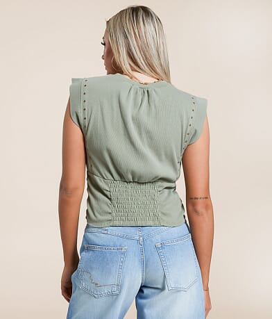Gilded Intent Ruched Tank Top BACK