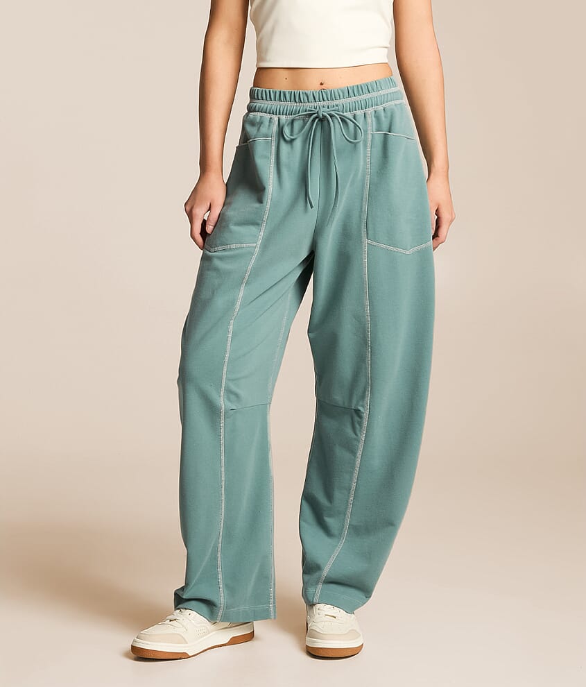Contrast Stitch Wide Leg Pant - thumbnail 2