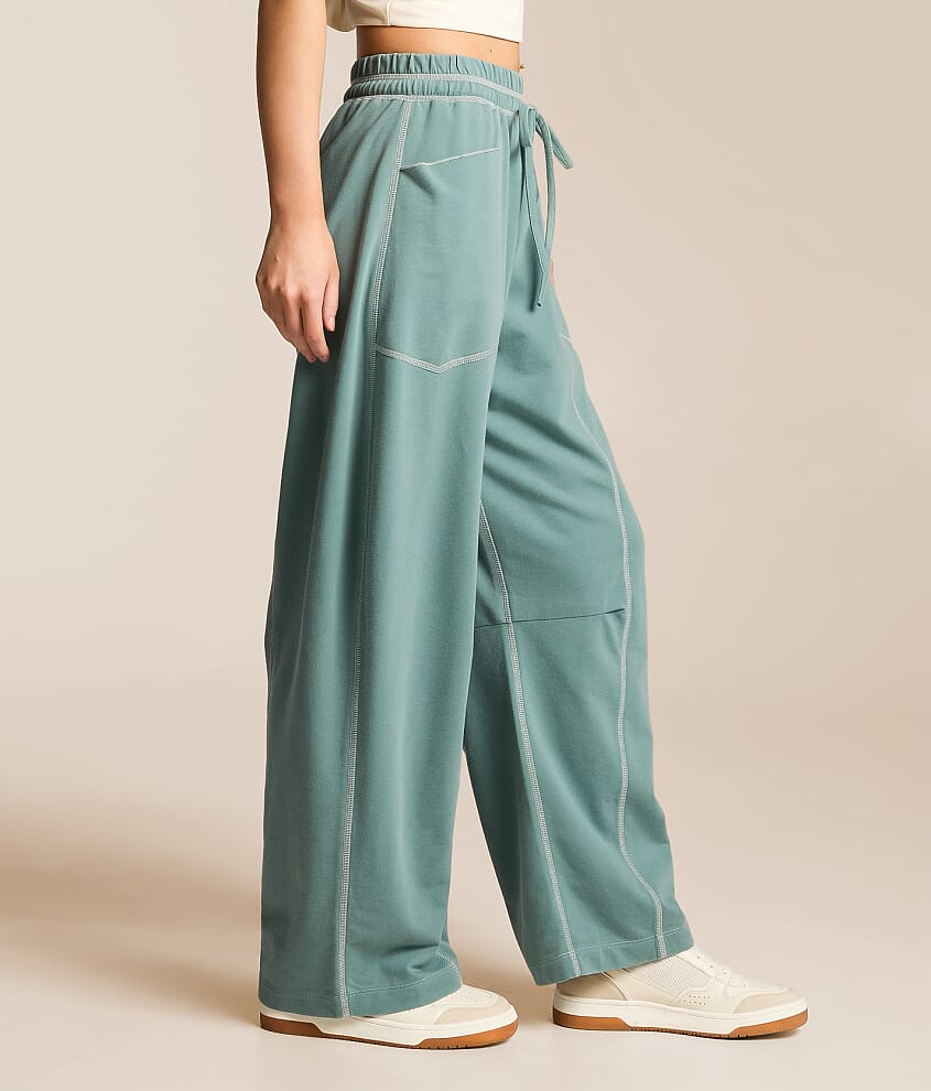Contrast Stitch Wide Leg Pant - thumbnail 3
