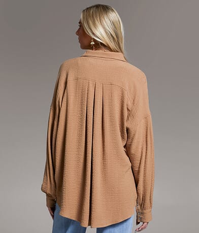 BKE Button Down Blouse BACK