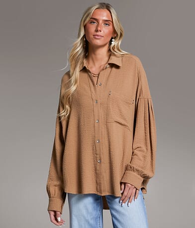 BKE Button Down Blouse FULL_RIGHT_SIDE
