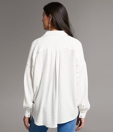 BKE Button Down Blouse BACK