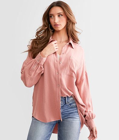 BKE Button Down Blouse FULL_LEFT_SIDE