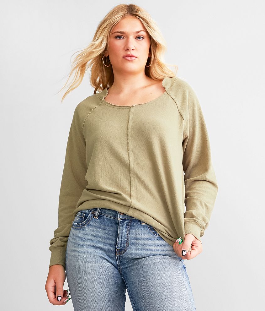 Raw Edged Wide Neck Top