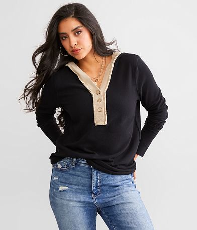 BKE Henley Hoodie front view