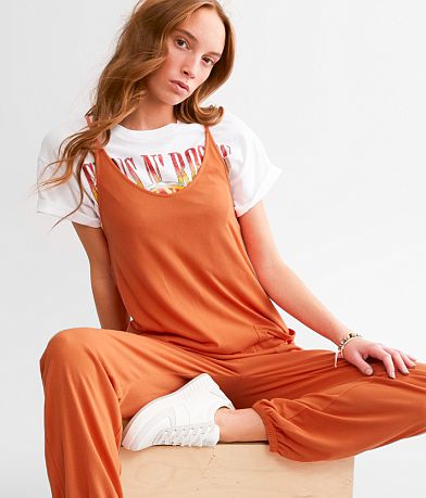 BKE Brushed Jumpsuit front view