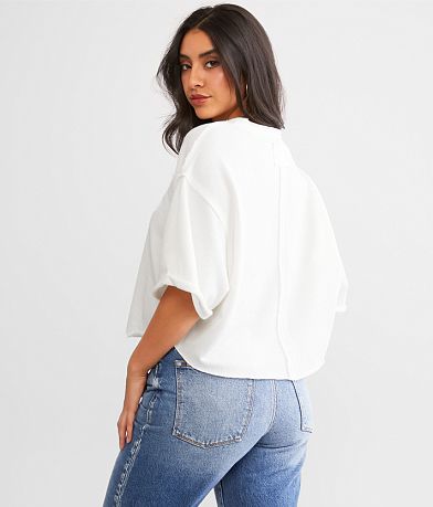 BKE Oversized Boxy Cropped Top BACK