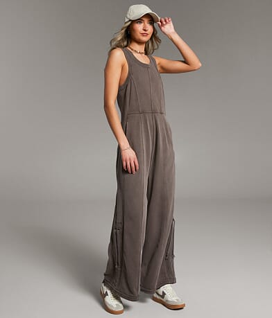 BKE Washed Jumpsuit front view
