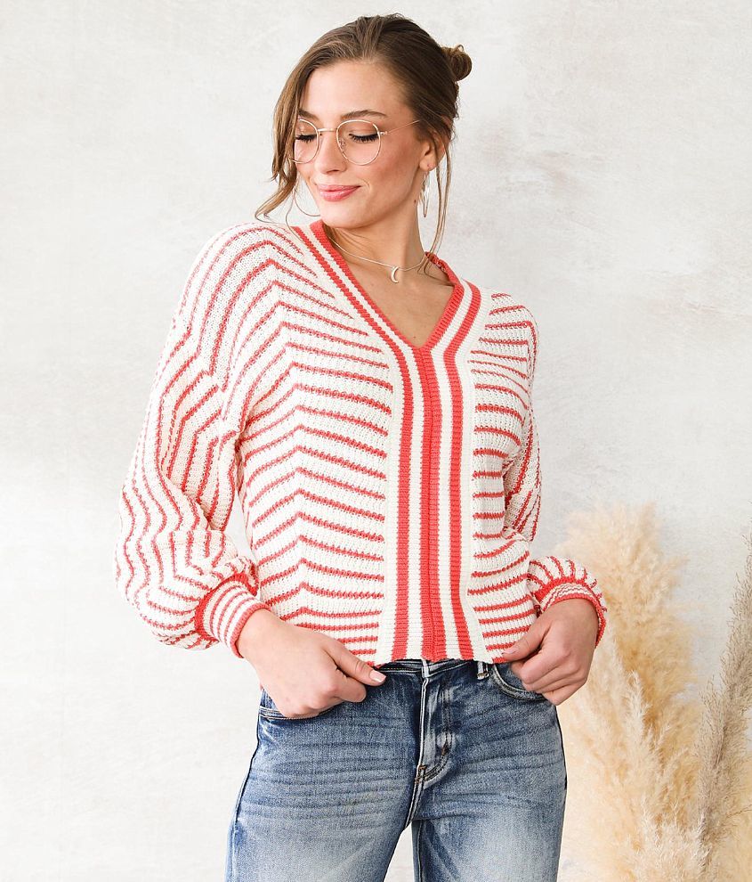 Willow &#38; Root Striped Pullover Sweater front view