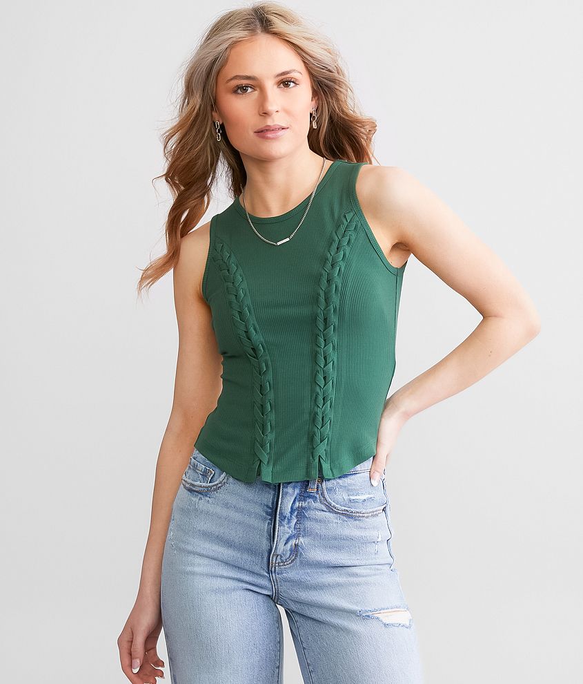 Gilded Intent Fitted Lace-Up Tank Top