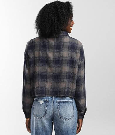 FITZ + EDDI Cropped Flannel Shirt BACK