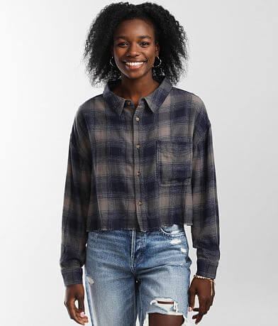 FITZ + EDDI Cropped Flannel Shirt FULL_RIGHT_SIDE