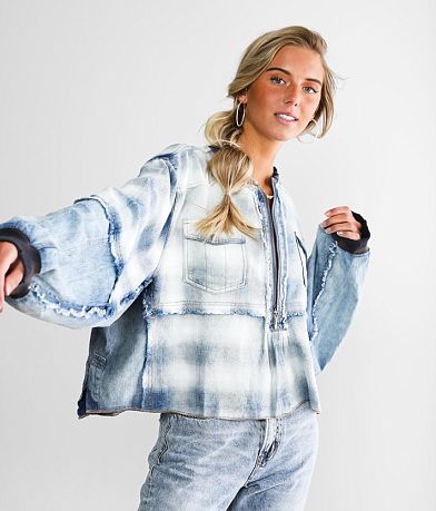 Gilded Intent Pieced Flannel Pullover full left side view