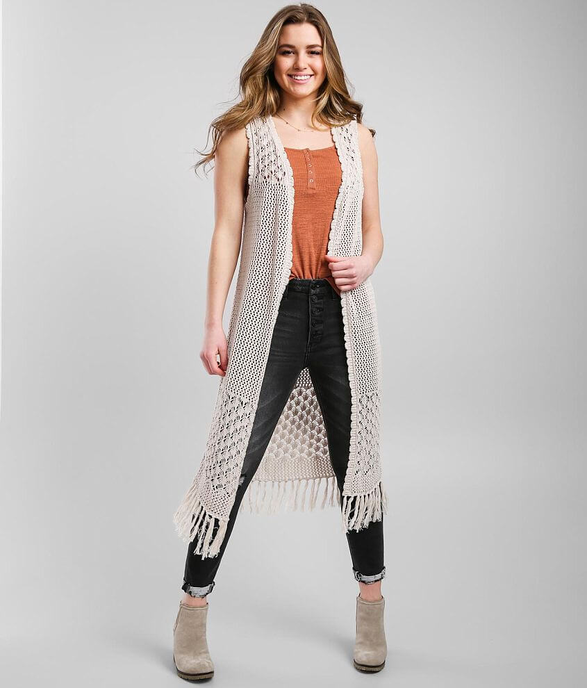 Long sweater outlet vest duster